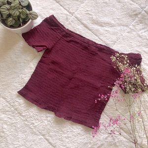 2 for 25❗️Off shoulder maroon cropped top
